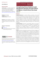 Strengthening chinese medicine health management education through artificial intelligence: A South African case study