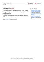 Techno-economic analysis of large-scale battery energy storage system for stationary applications in South Africa