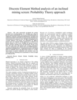 Discrete element method analysis of an inclined mining screen: Probability theory approach