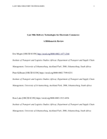 Last mile delivery technologies for electronic commerce : A bibliometric review