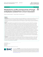 Metabolomic profile and bioactivity of fungal endophytes isolated from Crinum macowanii