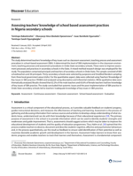 Assessing teachers’ knowledge of school based assessment practices in Nigeria secondary schools