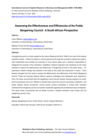 Assessing the effectiveness and efficiencies of the public bargaining council: A South African perspective