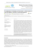 The implications of technology and innovation: a critical analysis of youth and children's activities on social media platforms