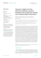 Genomic insights into five selected multidrug-resistant Pseudomonas aeruginosa isolated from Sodwana Bay, South Africa