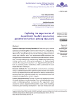 Exploring the experiences of department heads in promoting positive work ethics among educators