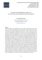 The role of stakeholders in leading and managing educational resilience for sustainability