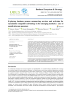 Exploring business process outsourcing services and activities for sustainable competitive advantage in the emerging markets: a case of mobile telecom operators