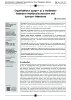 Organisational support as a moderator between emotional exhaustion and turnover intentions