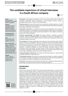 The candidate experience of virtual interviews in a South African company