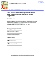 Trade unions and technology in South Africa: Some lessons from Germany and further suggestions