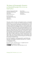 The impact of demographic dynamics on household saving in pre-COVID-19 South Africa