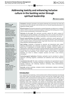 Addressing toxicity and enhancing inclusive culture in the banking sector through spiritual leadership