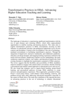 Transformative practices in ODeL: Advancing higher education teaching and learning