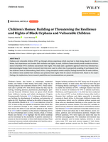 Children's homes : Building or threatening the resilience and rights of black orphans and vulnerable children