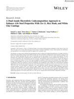 A dual‐anode electrolytic codecomposition approach to enhance A36 steel properties with Zn‐13, rice husk, and white clay coatings