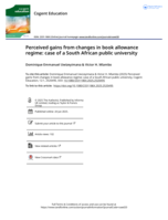 Perceived gains from changes in book allowance regime : case of a South African public university