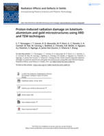Proton-induced radiation damage on lutetium-aluminium and gold microstructures using XRD and TEM techniques