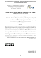 Factors influencing collaborative governance in the tourism sector : Stakeholder reflections