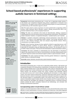 School-based professionals’ experiences in supporting autistic learners in feminised settings