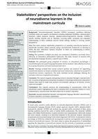 Stakeholders’ perspectives on the inclusion of neurodiverse learners in the mainstream curricula