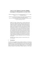 Drivers to the adoption of alternative building technologies for housing delivery in South Africa