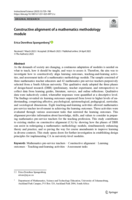 Constructive alignment of a mathematics methodology module