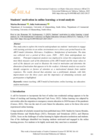 Students' motivation in online learning: a trend analysis