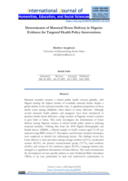 Determinants of maternal home delivery in Nigeria: Evidence for targeted health policy interventions