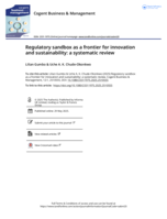 Regulatory sandbox as a frontier for innovation and sustainability: a systematic review