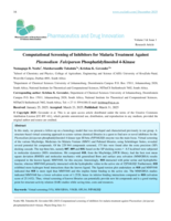 Computational screening of inhibitors for malaria treatment against plasmodium falciparum phosphatidylinositol 4-kinase