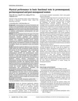 Physical performance in basic functional tests in premenopausal, perimenopausal and post-menopausal women