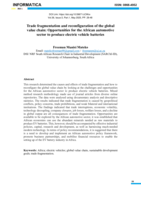 Trade fragmentation and reconfiguration of the global value chain: Opportunities for the African automotive sector to produce electric vehicle batteries