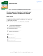 Limited opportunities: the implications of schoolgirl dropout in Irepodun, Nigeria