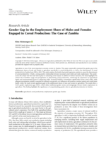 Gender gap in the employment share of males and females engaged in cereal production: The case of Zambia