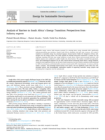 Analysis of barriers to South Africa's energy transition: Perspectives from industry experts