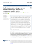 Cyclic liquid organic hydrogen carriers for efficient hydrogen storage using mesoporous catalytic systems