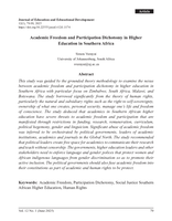 Academic freedom and participation dichotomy in higher education in Southern Africa