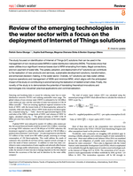 Review of the emerging technologies in the water sector with a focus on the deployment of internet of things solutions