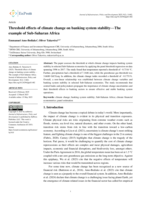 Threshold effects of climate change on banking system stability—The example of Sub-Saharan Africa