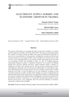 Electricity supply subsidy and economic growth in  Nigeria
