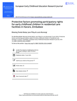 Protective factors promoting participatory rights for early childhood children in residential care facilities in Harare, Zimbabwe