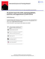 An elusive search for skills: assessing debates, practices, and experiences in South Africa