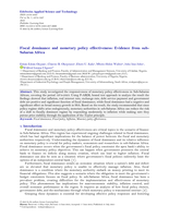 Fiscal dominance and monetary policy effectiveness: Evidence from sub-Saharan Africa