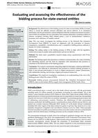 Evaluating and assessing the effectiveness of the bidding process for state-owned entities