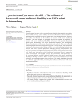 practise it until you master the skill…: The resilience of learners with severe intellectual disability in an LSEN school in Johannesburg