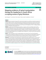 Mapping evidence of spinal manipulation therapy for headaches in South Africa : a scoping review of grey literature