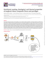 Nutritional, pasting, rheological, and thermal properties of sorghum-okara composite flours and porridges
