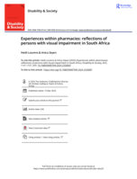 Experiences within pharmacies : reflections of persons with visual impairment in South Africa