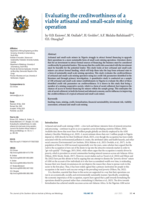 Evaluating the creditworthiness of a viable artisanal and small-scale mining operation